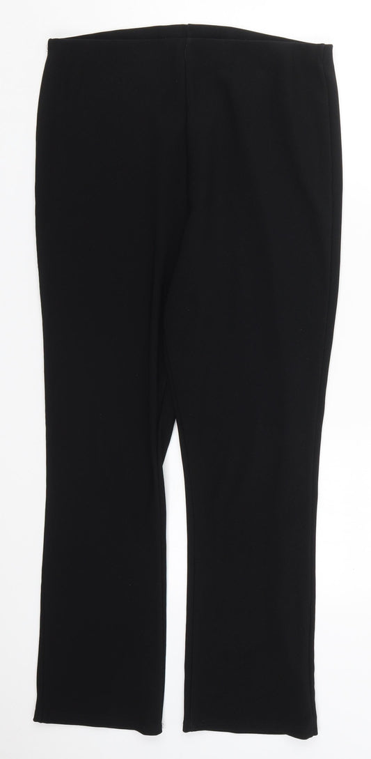Preworn Womens Black  Polyester Trousers  Size 12 L26 in Regular