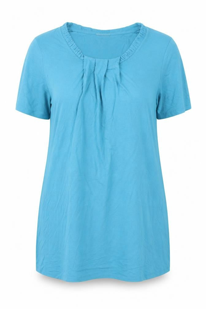 Damart Womens Blue  Viscose Basic T-Shirt Size 14 Round Neck