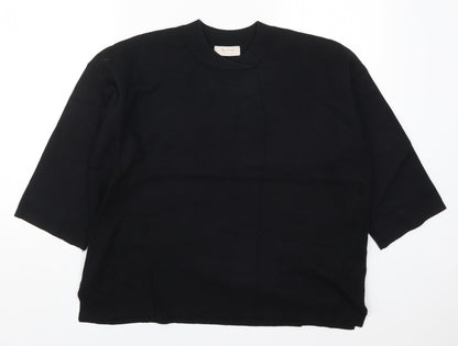 Tu Womens Black Round Neck  Viscose Pullover Jumper Size 14