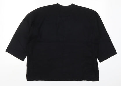 Tu Womens Black Round Neck  Viscose Pullover Jumper Size 14