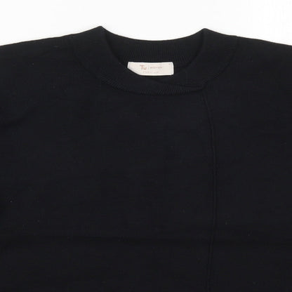 Tu Womens Black Round Neck  Viscose Pullover Jumper Size 14