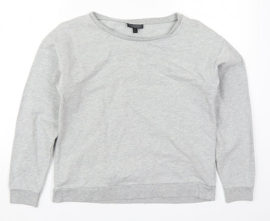 Topshop Womens Grey  Cotton Pullover Sweatshirt Size 8  Pullover