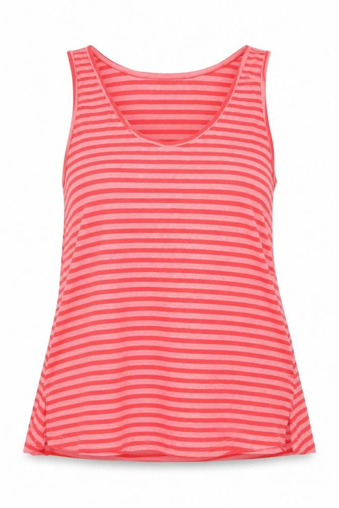 Nutmeg Womens Pink Striped Polyester Basic Tank Size 12 Round Neck