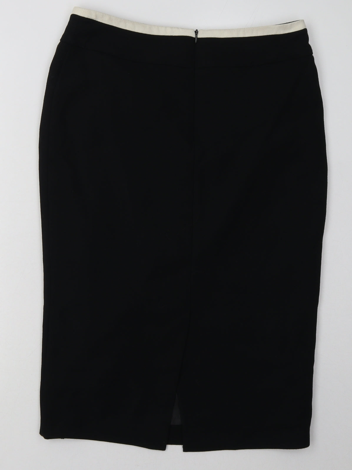 Wallis Womens Black  Polyester A-Line Skirt Size 8   Zip