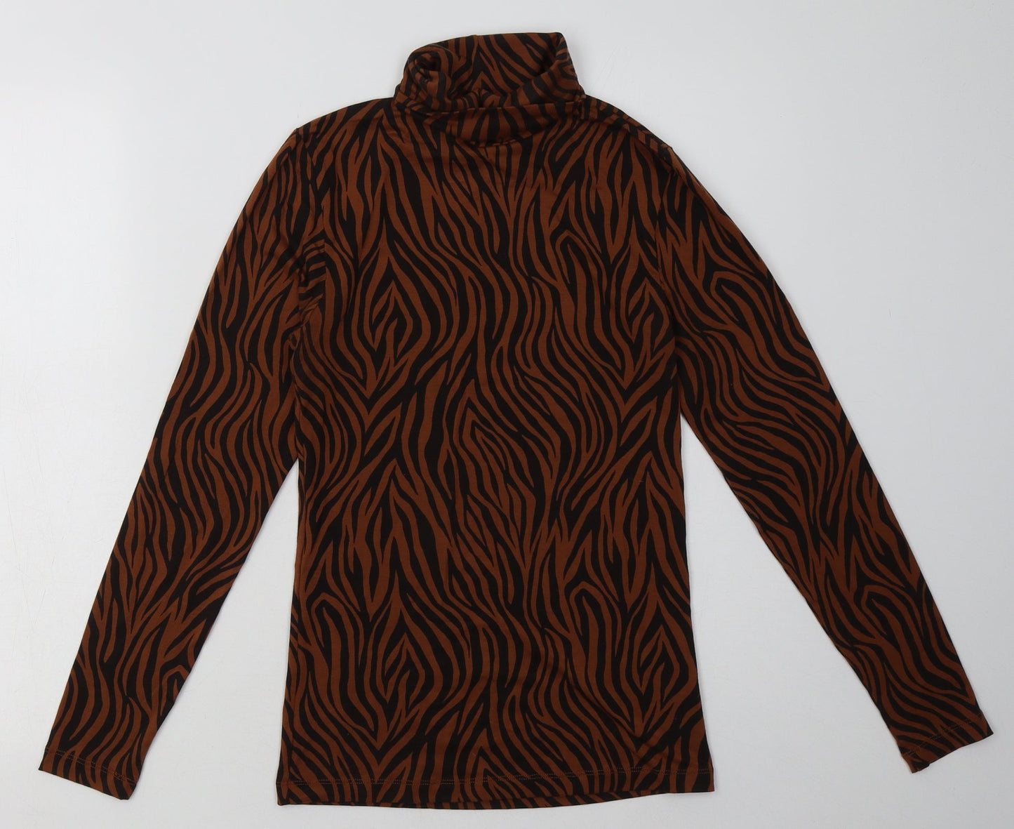 Marks and Spencer Womens Brown Animal Print Viscose Pullover Sweatshirt Size 12  Pullover