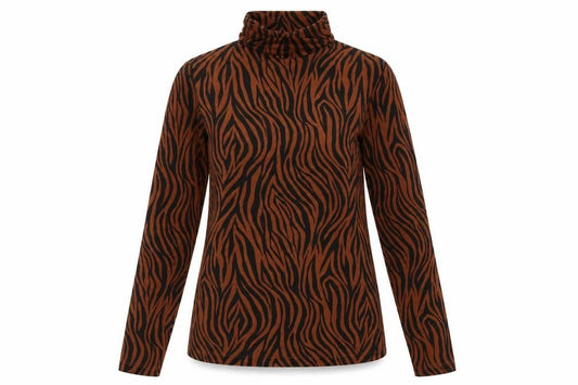Marks and Spencer Womens Brown Animal Print Viscose Pullover Sweatshirt Size 12  Pullover