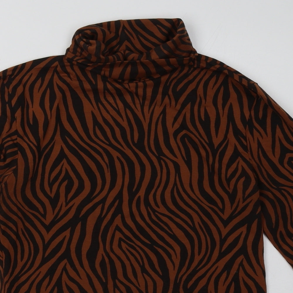 Marks and Spencer Womens Brown Animal Print Viscose Pullover Sweatshirt Size 12  Pullover