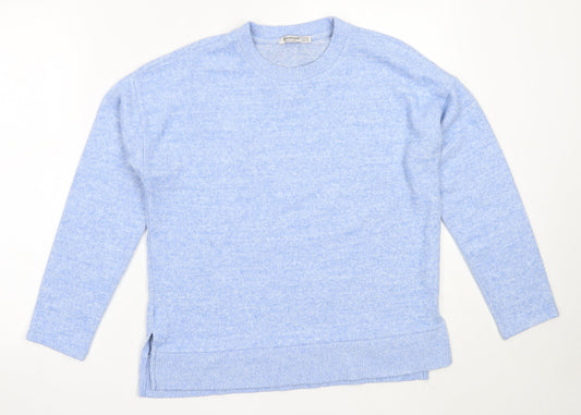 Stradivarius Womens Blue Round Neck  Viscose Pullover Jumper Size XS