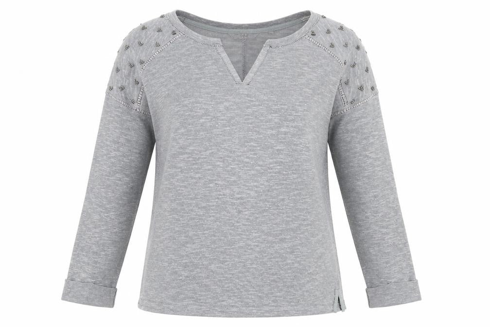 NEXT Womens Grey V-Neck  Polyester Pullover Jumper Size 12