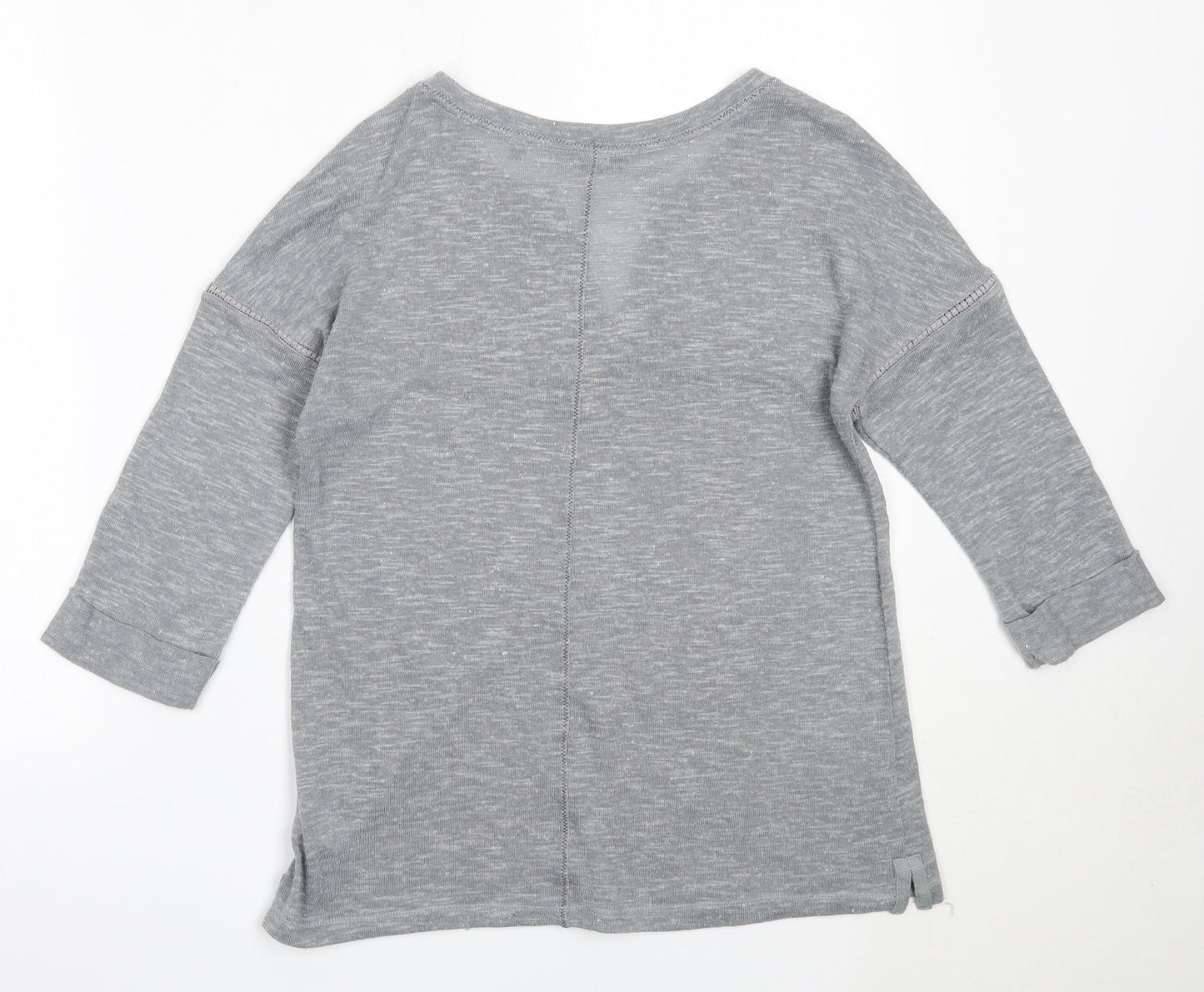 NEXT Womens Grey V-Neck  Polyester Pullover Jumper Size 12