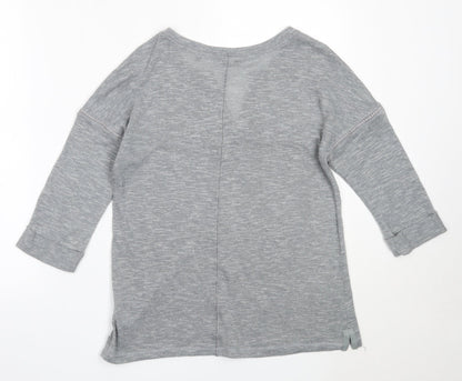 Next Womens Grey V-Neck  Polyester Pullover Jumper Size 12