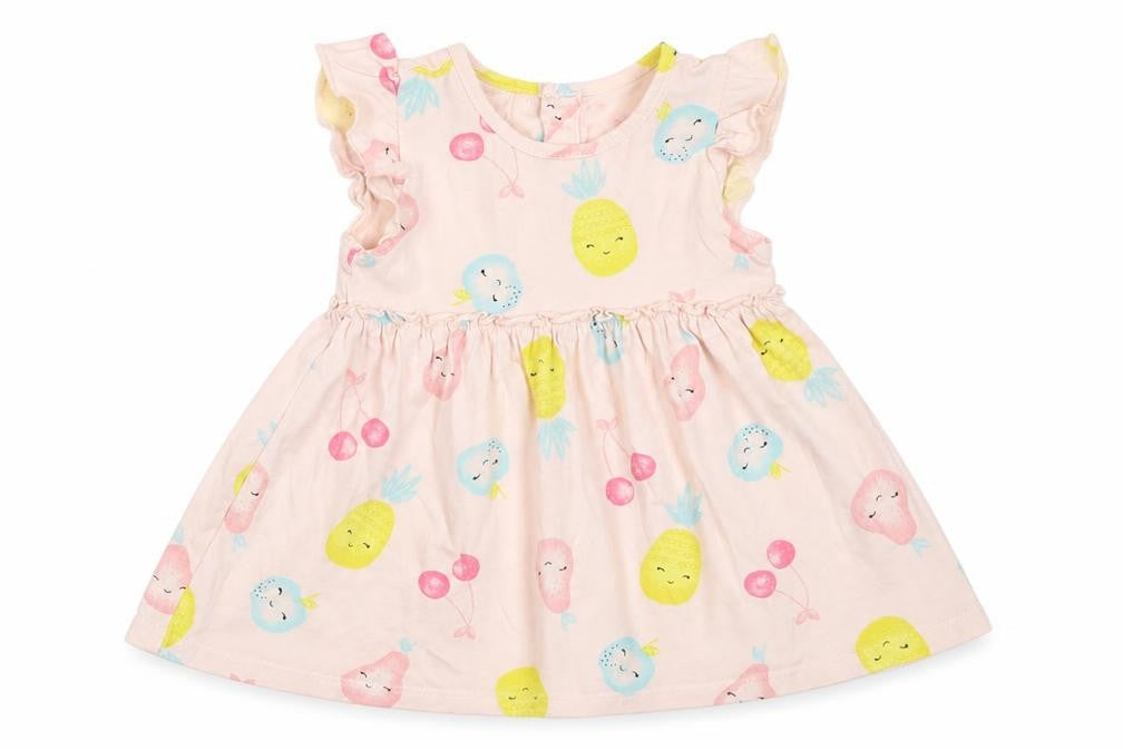 Matalan Girls Pink  Cotton Fit & Flare  Size 3-6 Months  Round Neck