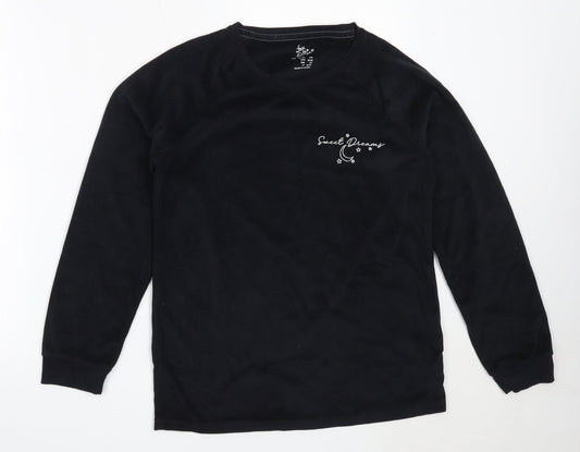 Primark Womens Black Solid Polyester Top Pyjama Top Size XS