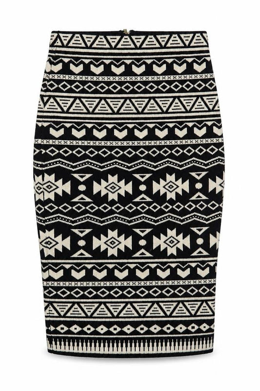 Atmosphere Womens Black Geometric Viscose Straight & Pencil Skirt Size 8