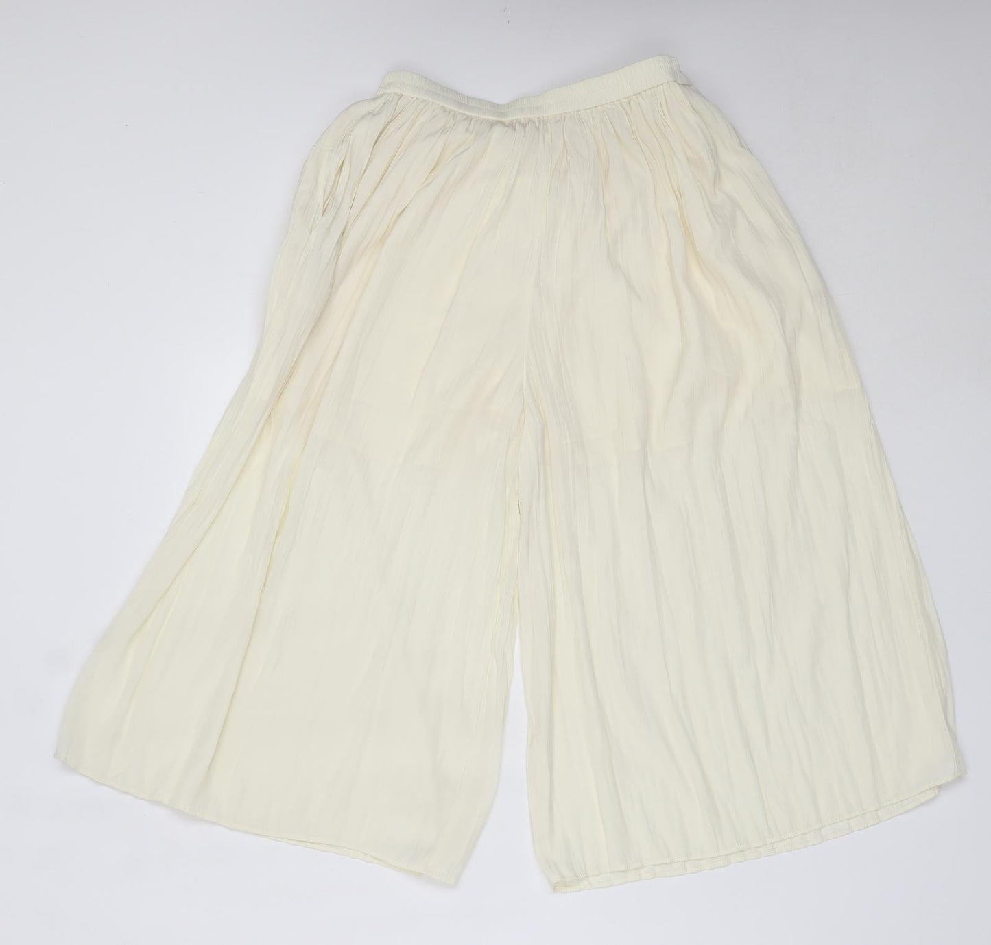 Uniqlo Girls Ivory  Polyester Cropped Trousers Size 13 Years  Regular