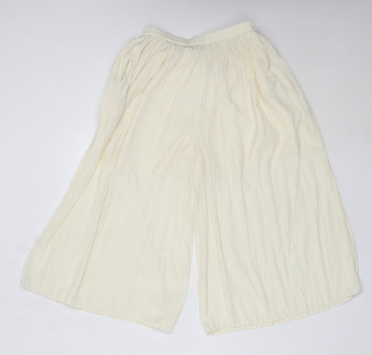 Uniqlo Girls Ivory  Polyester Cropped Trousers Size 13 Years  Regular