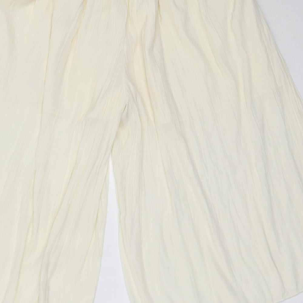 Uniqlo Girls Ivory  Polyester Cropped Trousers Size 13 Years  Regular
