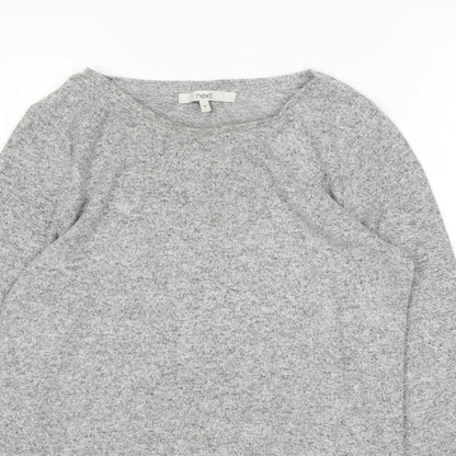 Preloved NEXT Womens Grey Round Neck  Viscose Pullover Jumper Size 8 - Detail