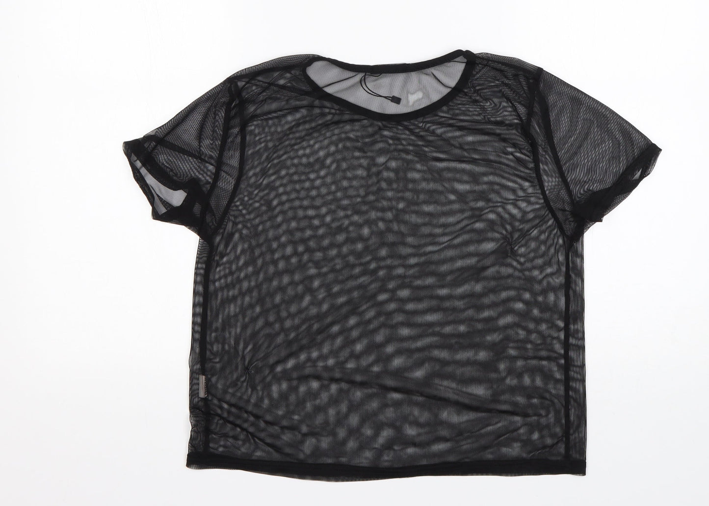 I SAW IT FIRST Womens Black  Viscose Basic Blouse Size 12 Round Neck