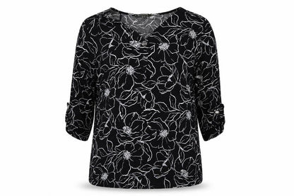 Bonmarché Womens Multicoloured Floral Viscose Basic Blouse Size 12 V-Neck