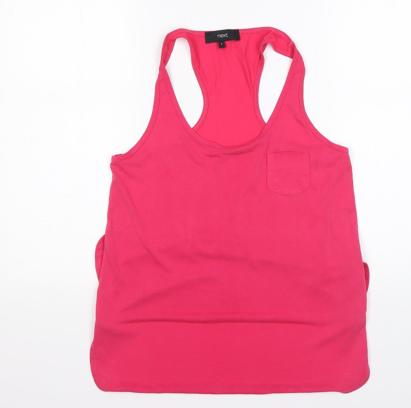 NEXT Womens Pink  Modal Basic Tank Size 6 Round Neck