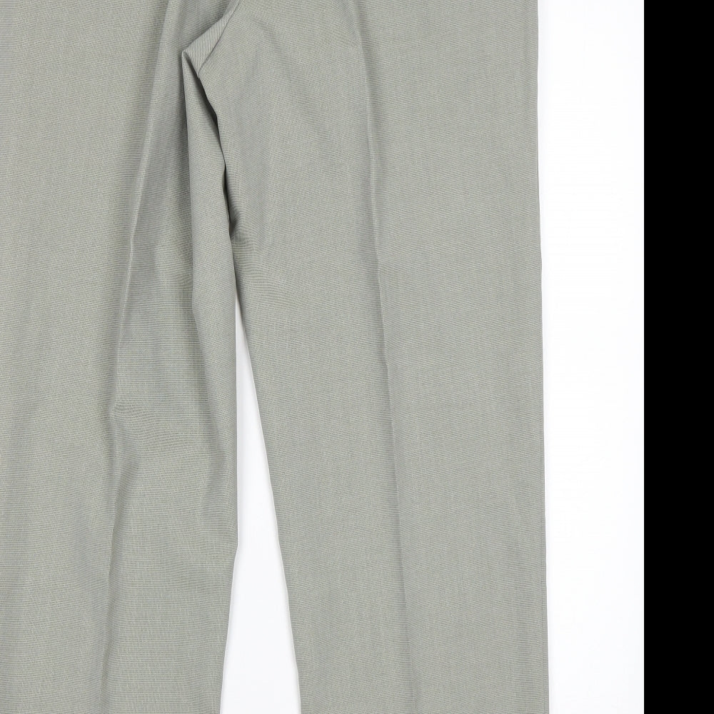 Melka  Mens Green  Polyester Trousers  Size 36 L30 in Regular