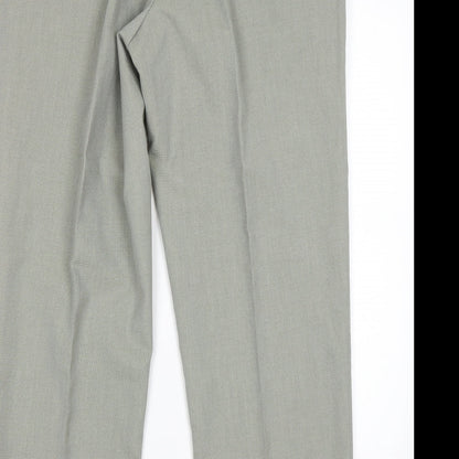 Melka  Mens Green  Polyester Trousers  Size 36 L30 in Regular