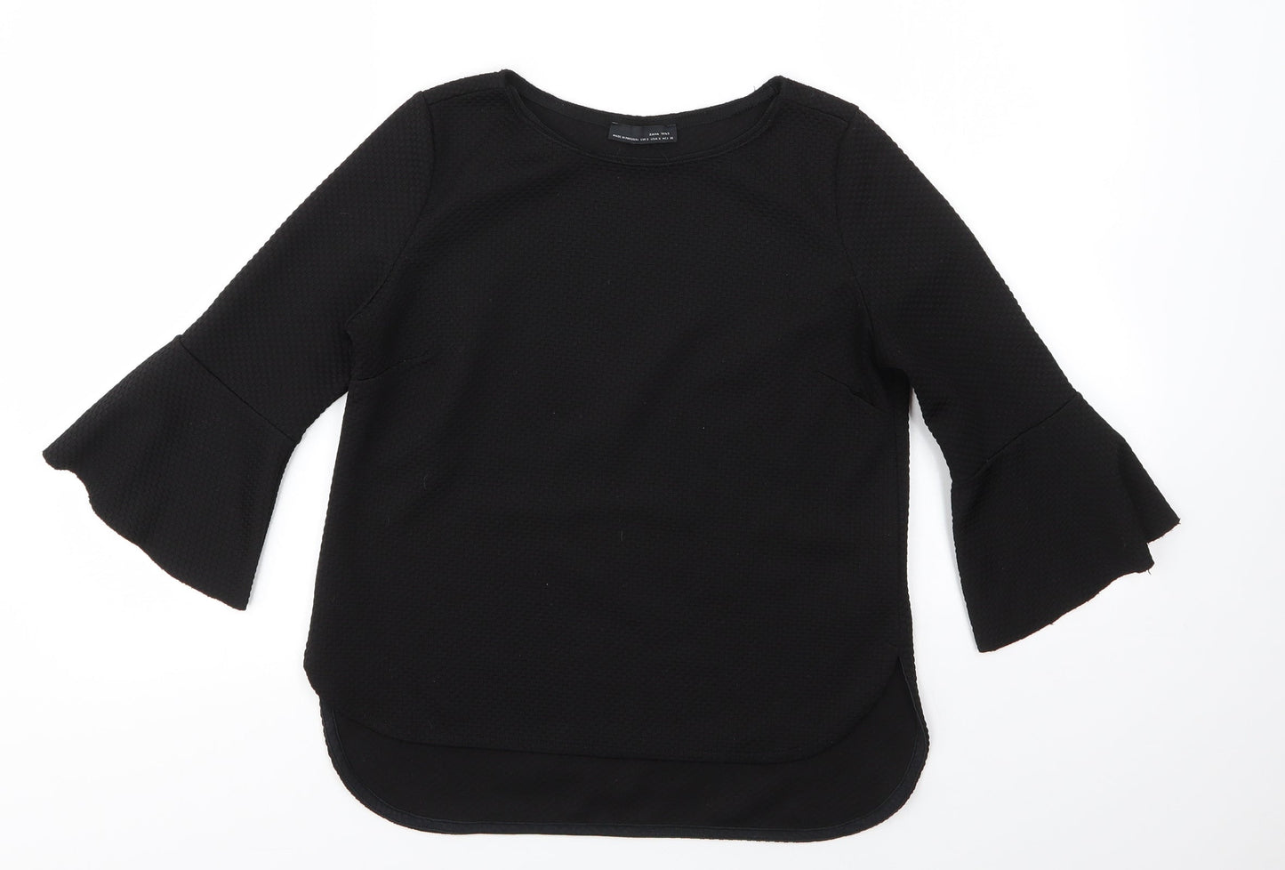 Zara Womens Black Round Neck  Polyester Pullover Jumper Size S