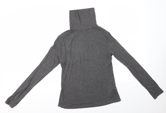 New Look Womens Grey  Viscose Basic Blouse Size 14 High Neck