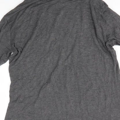 Preloved New Look Womens Grey  Viscose Basic Blouse Size 14 High Neck - Label