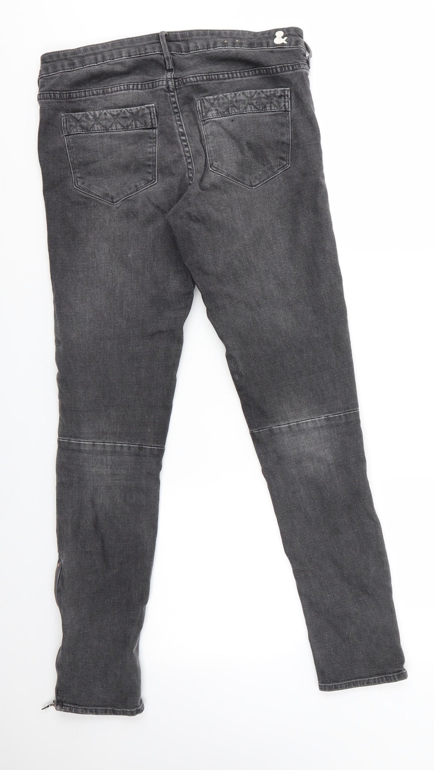 H&M Womens Grey  Cotton Skinny Jeans Size 29 in L28 in Regular