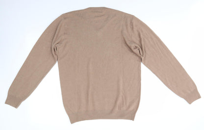 Marks & Spencer Mens Brown Round Neck  Acrylic Pullover Jumper Size L