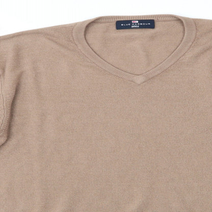 Marks & Spencer Mens Brown Round Neck  Acrylic Pullover Jumper Size L