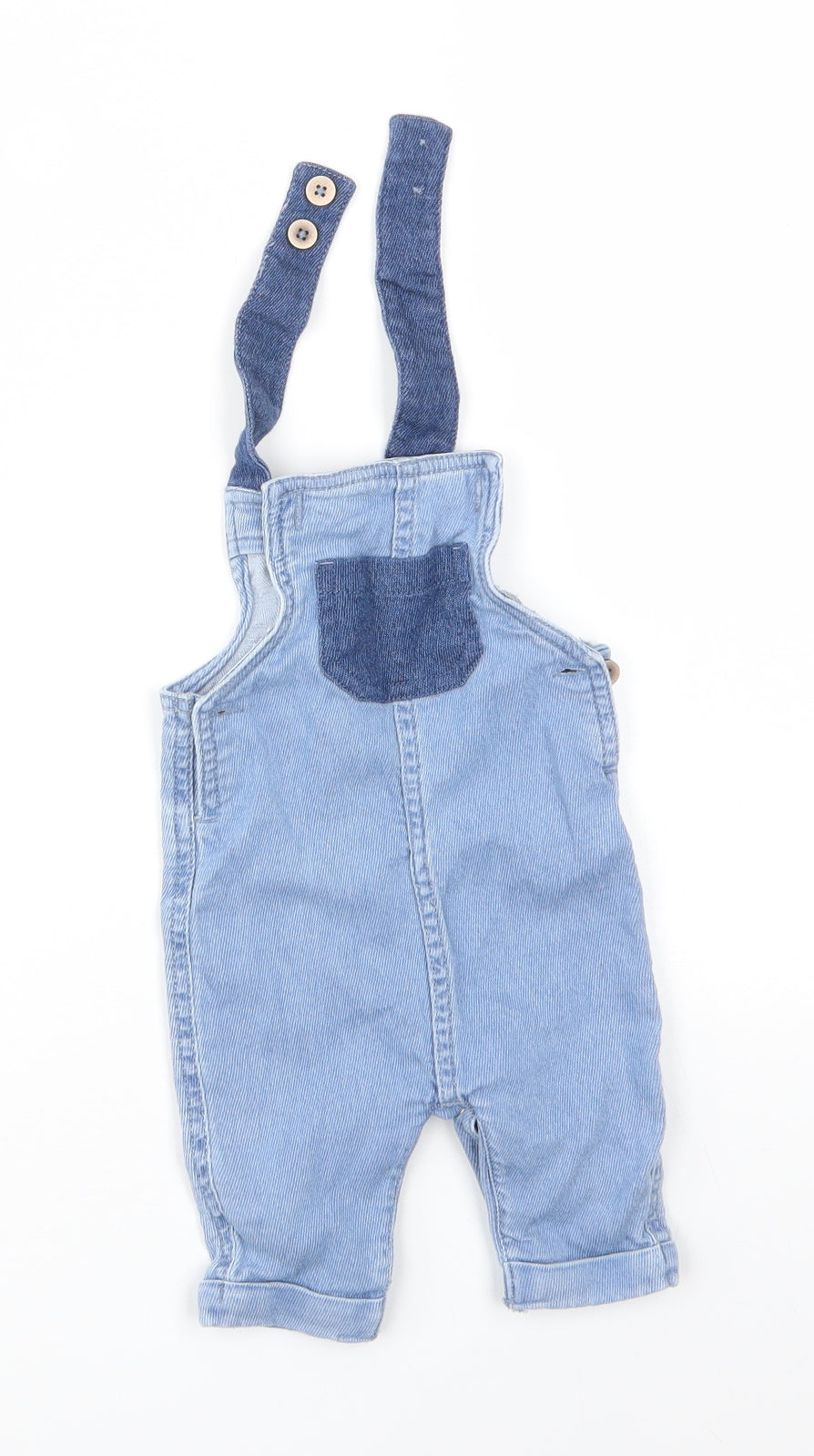 TU Baby Blue  Cotton Dungaree One-Piece Size 0-3 Months