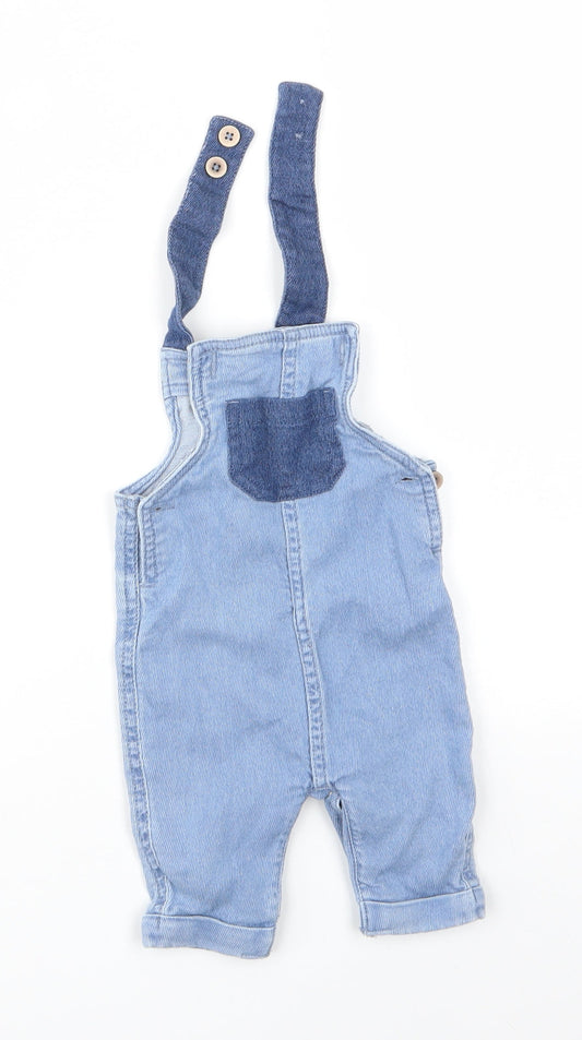 TU Baby Blue  Cotton Dungaree One-Piece Size 0-3 Months