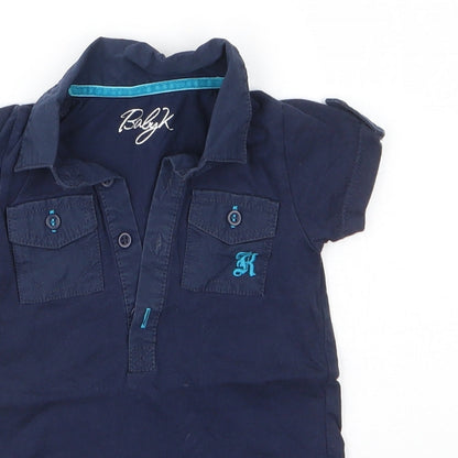 Myleen Klass Baby Blue  100% Cotton Basic Button-Up Size 0-3 Months Collared