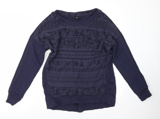 NEXT Womens Blue Round Neck  Viscose Pullover Jumper Size 10