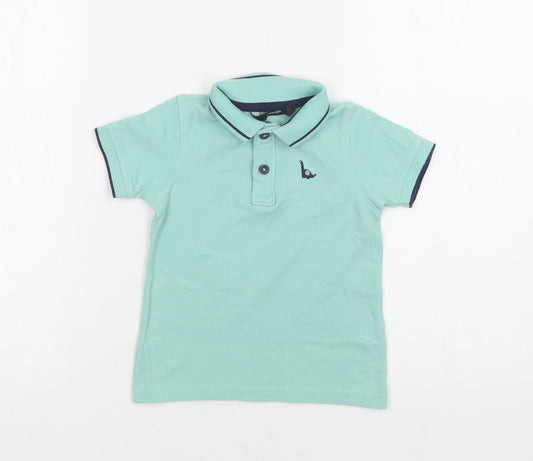 George Boys Green  Cotton Basic Polo Size 2 Years Collared Button