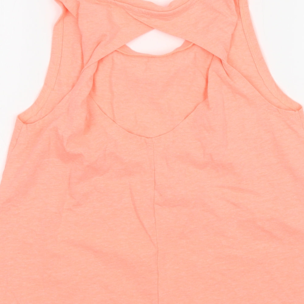 NEXT Girls Pink  Cotton Basic Tank Size 11 Years Crew Neck