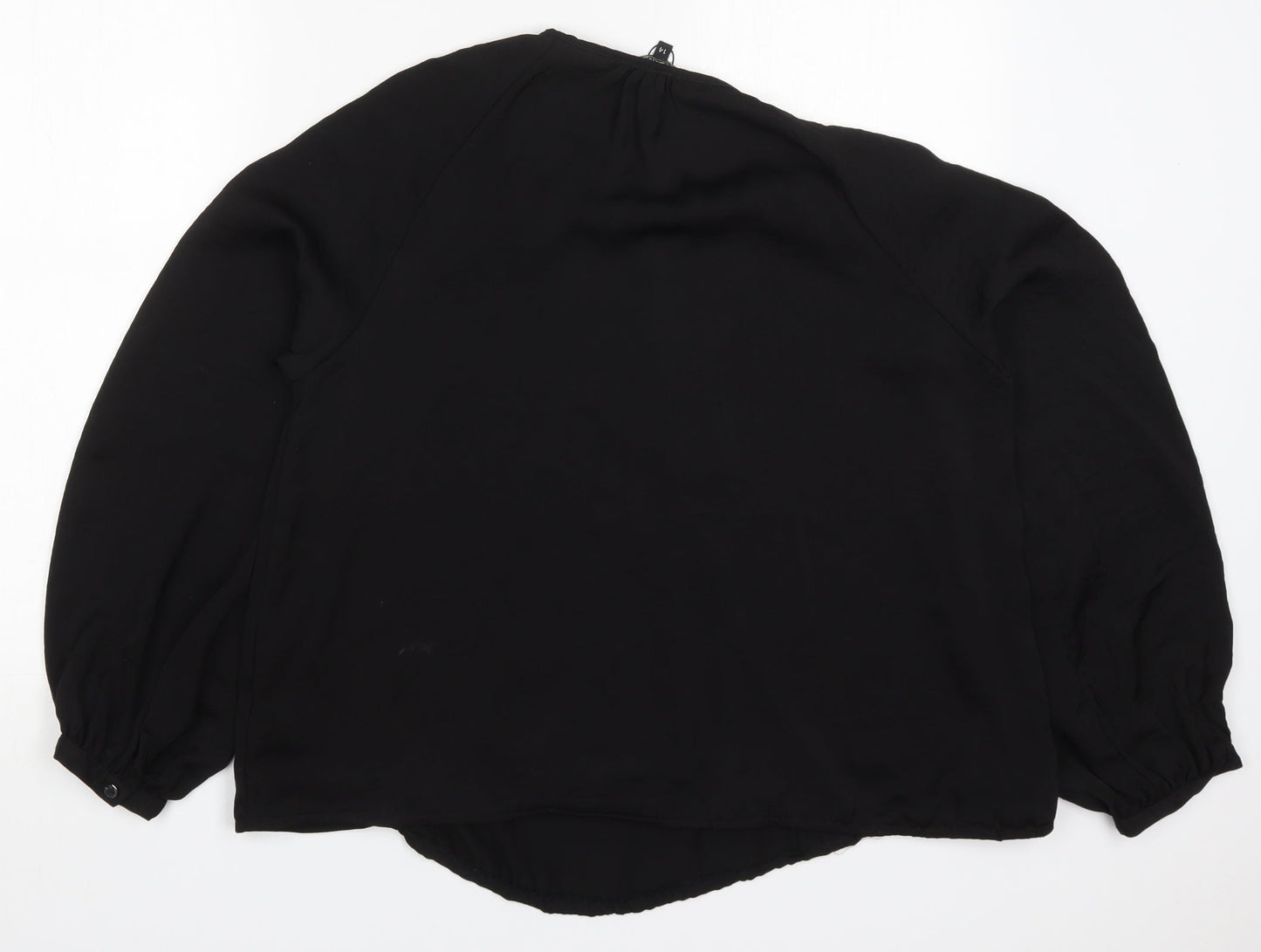 Julien Macdonald Womens Black  Polyester Basic Blouse Size 14 Round Neck