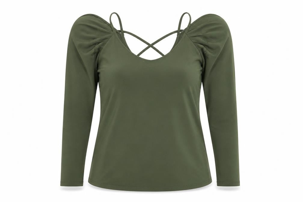 Miss Selfridge Womens Green  Polyester Basic T-Shirt Size 6 Round Neck