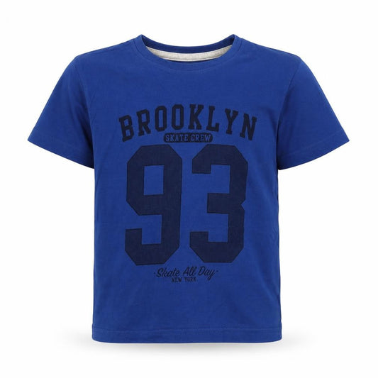 Primark Boys Blue  Cotton Basic T-Shirt Size 3-4 Years Crew Neck Pullover - Brooklyn New York