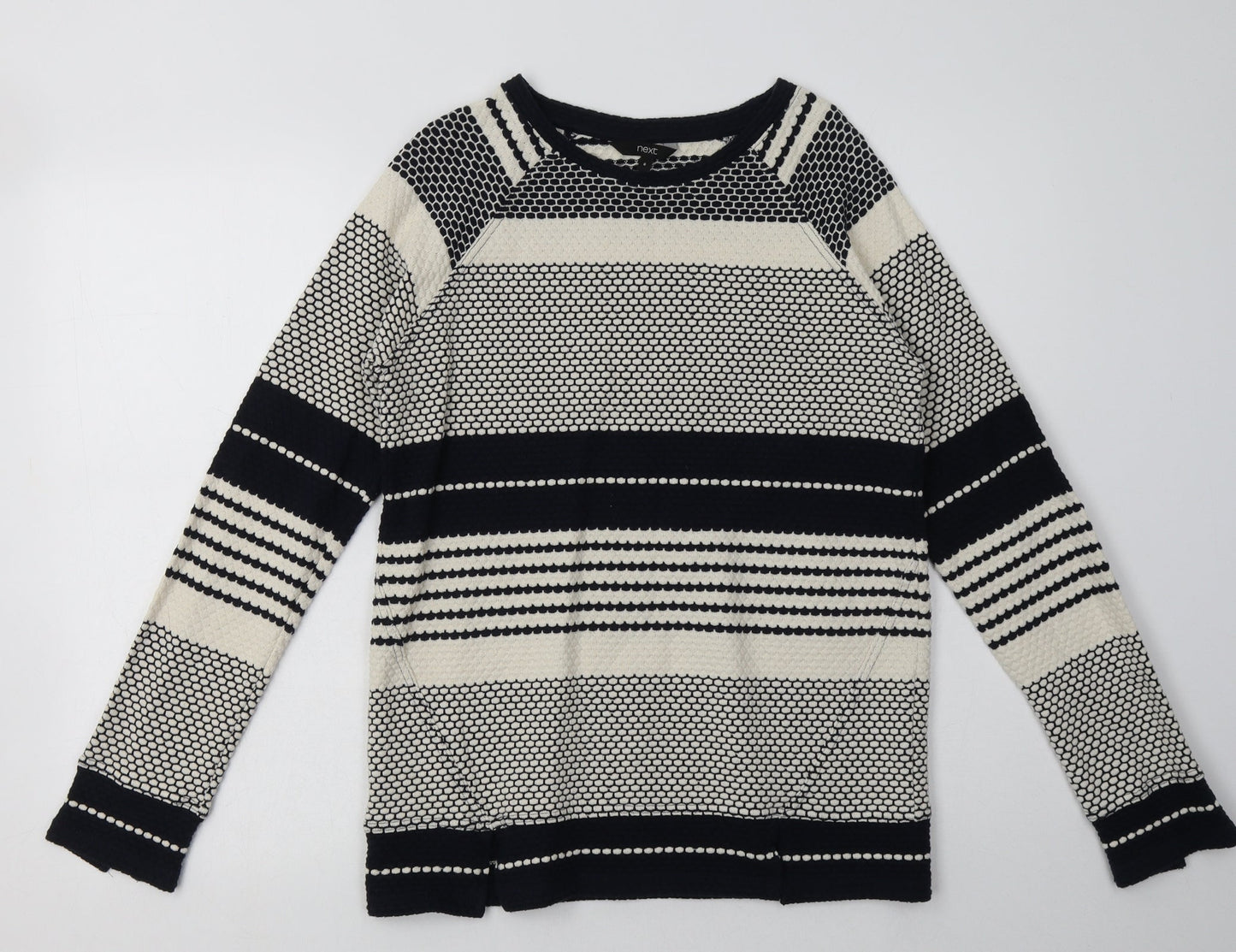 NEXT Womens Blue Striped Cotton Pullover Sweatshirt Size 8  Pullover