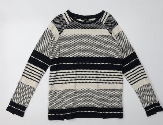 NEXT Womens Blue Striped Cotton Pullover Sweatshirt Size 8  Pullover
