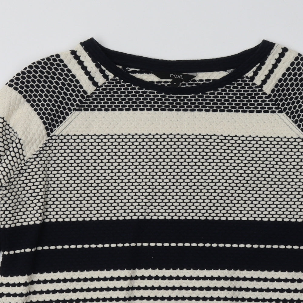 NEXT Womens Blue Striped Cotton Pullover Sweatshirt Size 8  Pullover