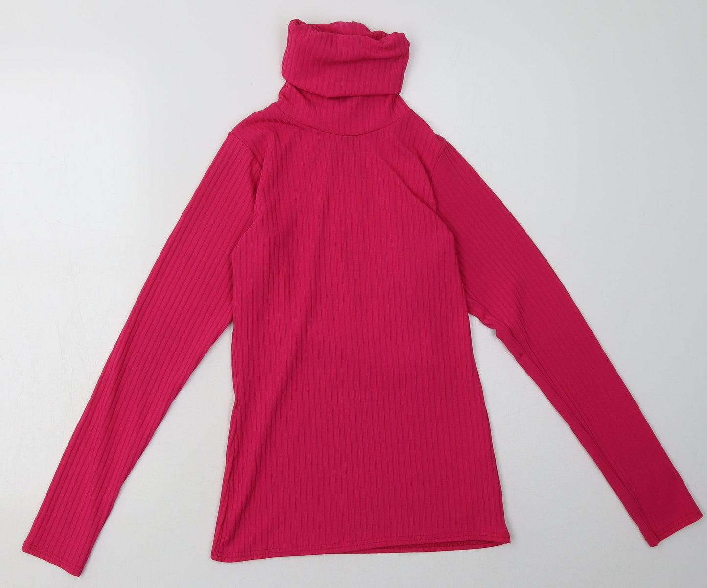 PRETTYLITTLETHING Womens Pink  Polyester Pullover Sweatshirt Size 14  Pullover