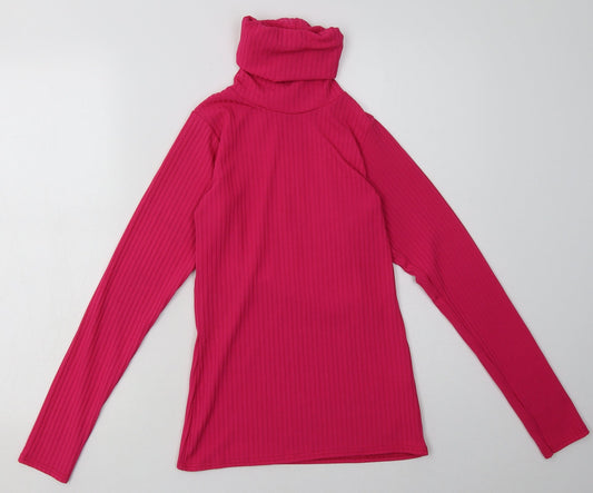 PRETTYLITTLETHING Womens Pink  Polyester Pullover Sweatshirt Size 14  Pullover