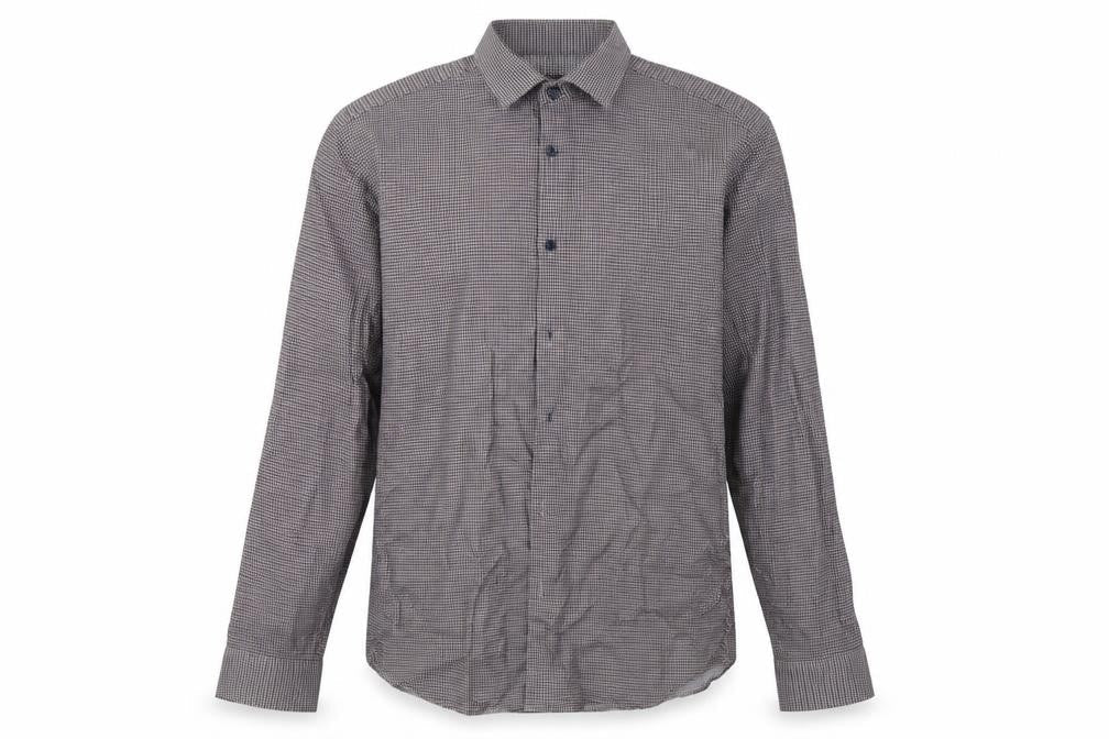 Matalan Mens Brown Check Cotton  Button-Up Size 16 Collared Button