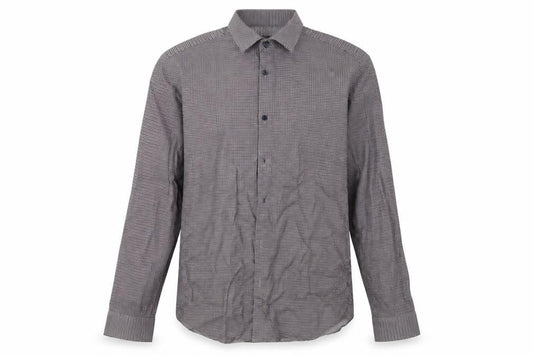 Matalan Mens Brown Check Cotton  Button-Up Size 16 Collared Button