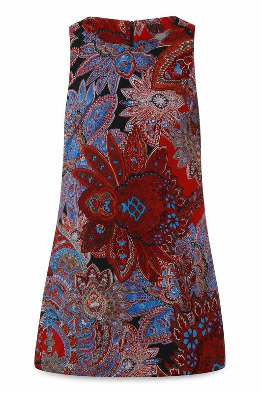 Glamorous Womens Red Geometric Polyester A-Line  Size 6  Crew Neck Zip
